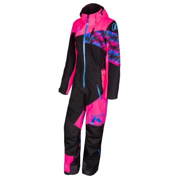 Monosuits Snowmobiles Klim Non-Insulated Snowmobil Monosuit Ripsa One-Piece Knockout Pink-Electric Blue Lemonade