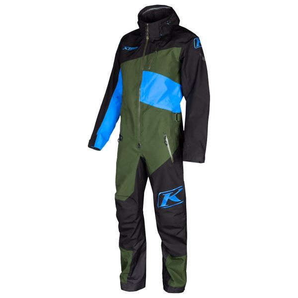 Combinezoane Snow Klim Combinezon Snowmobil Non-Insulated Ripsa One-Piece Kombu Green-Electric Blue Lemonade