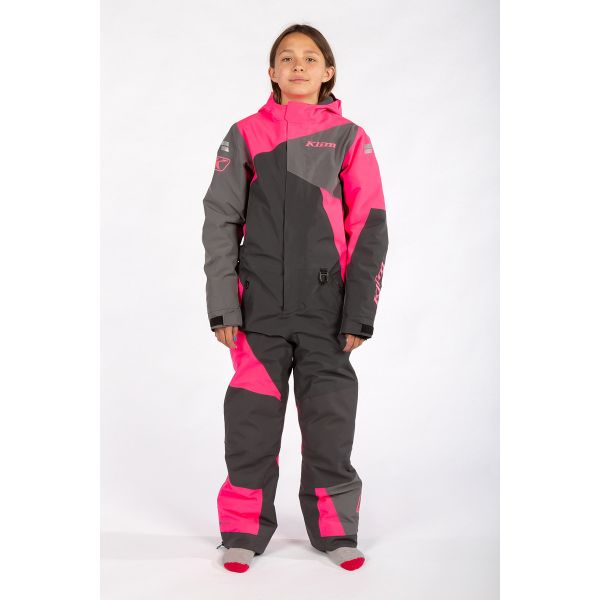  Klim Snow Monosuit Youth Non-Insulated Railslide Asphalt/Knockout Pink 24