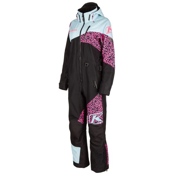 Women's Monosuits Klim Snow Monosuit Womens Non-Insulated Shredsa Crystal Blue/Knockout Pink 24