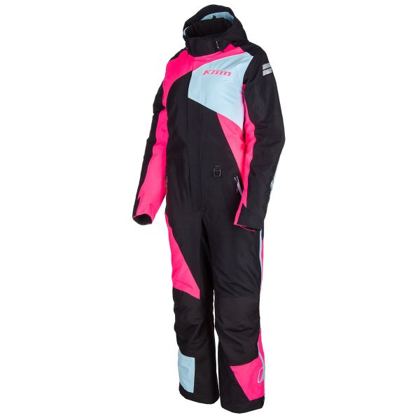  Klim Snow Monosuit Womens Non-Insulated Vailslide Crystal Blue/Knockout Pink 24