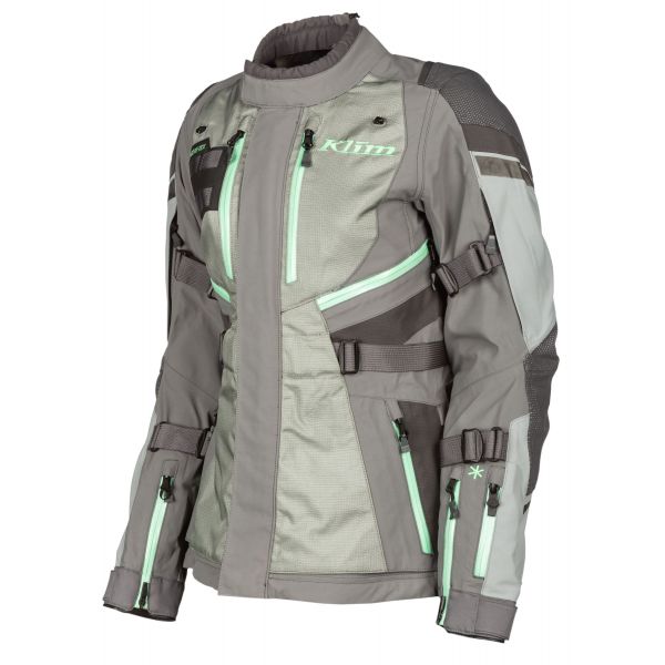 Textile Womens Jackets Klim Lady Moto Textile Jacket Artemis Gray/Wintermint