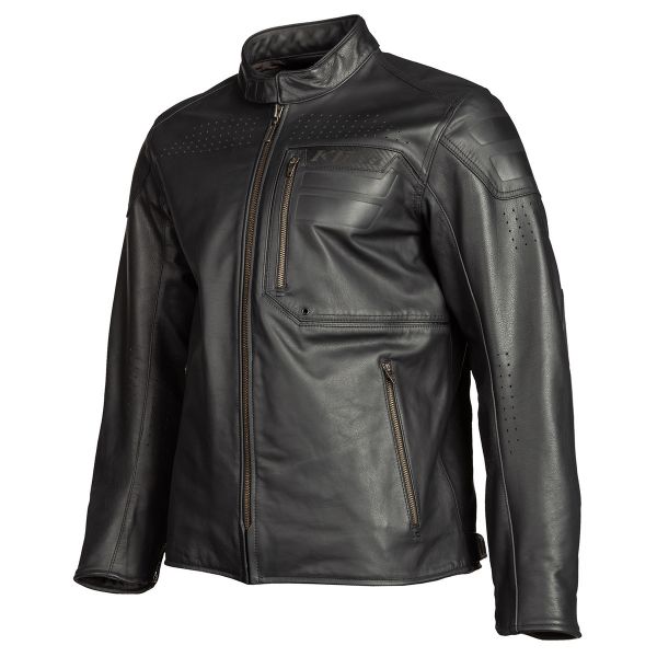 Leather Jackets Klim Touring Moto Sixxer Leather Jacket Gunmetal Black