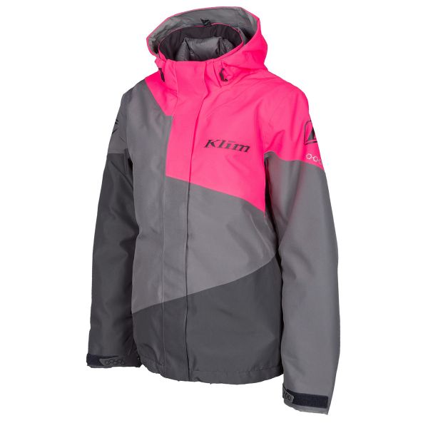  Klim Women Snowmobil Insulated Jacket Fuse Castlerock Gray-Knockout Pink