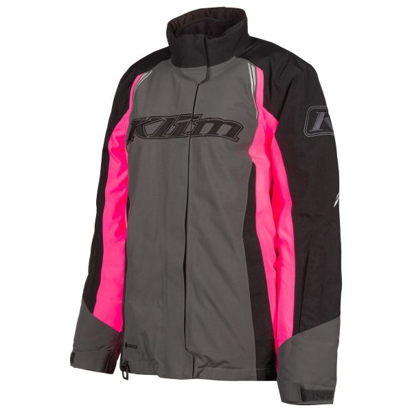  Klim Women Insulated Snowmobil Jacket Strata Asphalt Knockout Pink