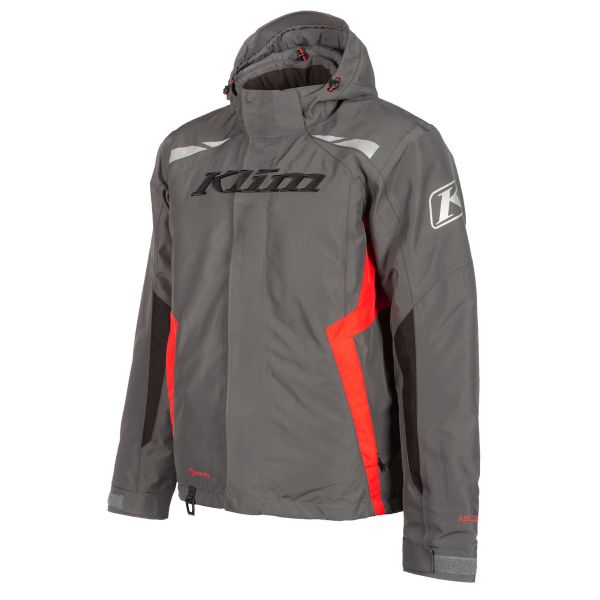 Jackets Klim Insulated Snowmobil Jacket Rift Asphalt High Risk Red