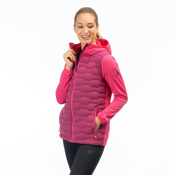 Casual jackets Klim Luna Stretch Down Hybrid Hoodie Raspberry Radiance/Punch Pink 24