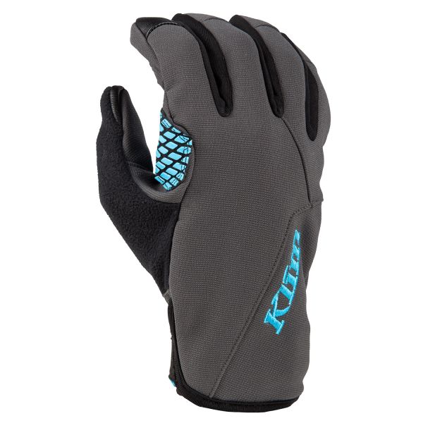  Klim Non-Insulated Versa Snowmobil Lady Glove Asphalt/Crystal Blue