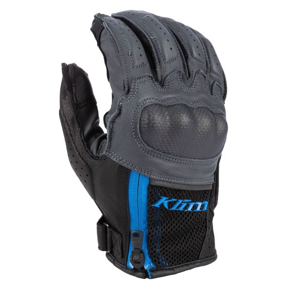 Manusi Moto Touring Klim Manusi Moto Piele Induction Asphalt/Electric Blue Lemonade
