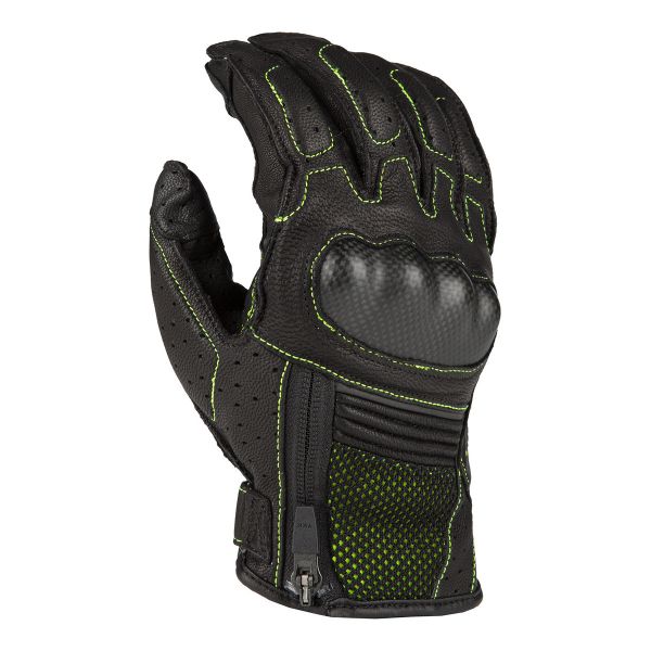 Gloves Touring Klim Induction Touring Leather Gloves Black/Hi-Vis