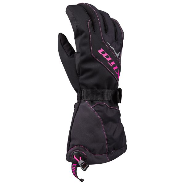  Klim Snowmobil Gloves Insulated Women Ember Gauntlet Knockout Pink