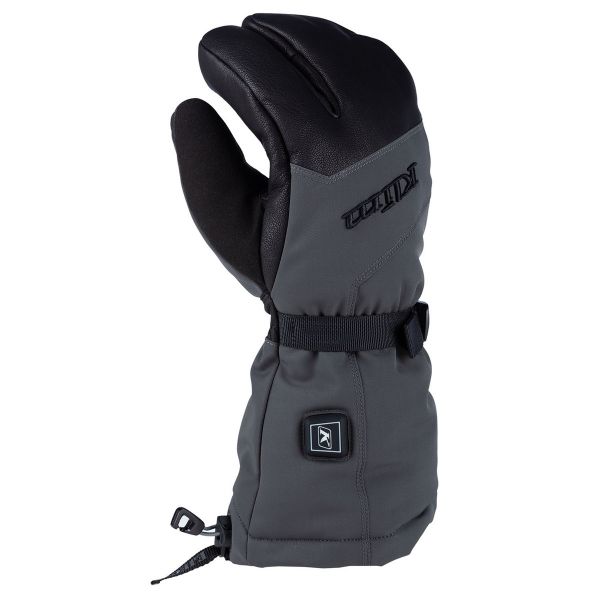  Klim Snowmobil Tundra Heated Gauntlet Glove Black/Asphalt 24