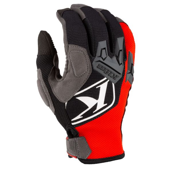 Klim Snowmobil Gloves Non-Insulated Impact High Risk Red