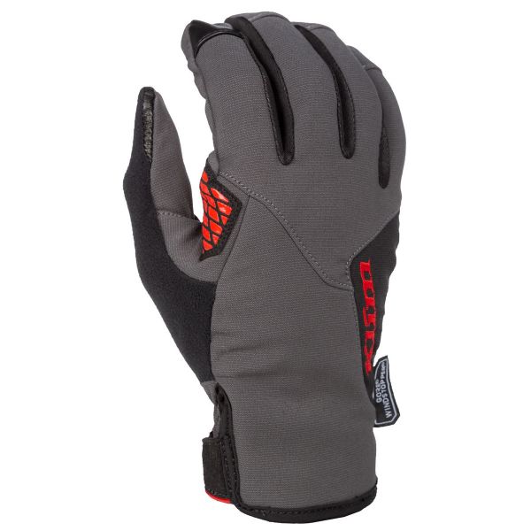 Gloves Klim Snowmobil Gloves Non-Insulated Inversion Asphalt/High Risk Red