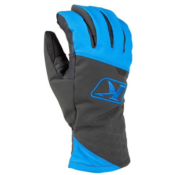 Gloves Klim Insulated Powerxross Snowmobil Glove Asphalt/Electric Blue Lemonade