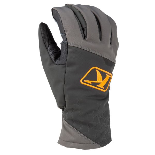  Klim Insulated Powerxross Snowmobil Glove Asphalt/Strike Orange