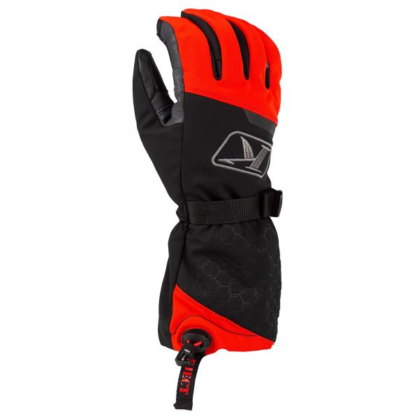 Gloves Klim Insulated Powerxross Gauntlet Snowmobil Glove Black/Fiery Red