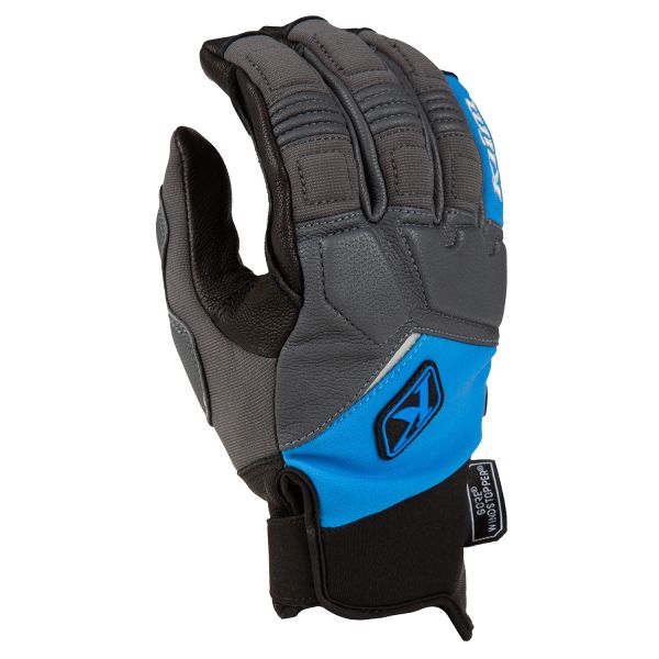Gloves Klim Non-Insulated Inversion Pro Snowmobil Glove Castlerock/Electric Blue Lemonade