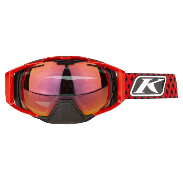  Klim Oculus Snowmobil Goggle Diamond Fade High Risk Red Smoke Red Mirror and Clear