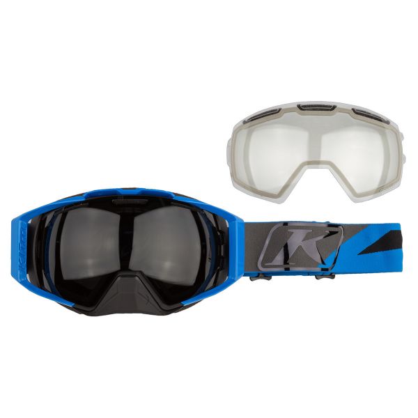 Klim Oculus Goggle Dissent Electric Blue Lemonade Photochromic Clear to Smoke and Clear