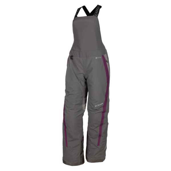 Women's Bibs Klim Snowmobil Insulated Lady Pants Strata Bib Asphalt - Deep Purple