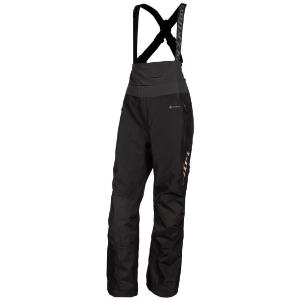 Women's Bibs Klim Non-Insulated Snowmobil Ladies Pants Alpine Bib Black Rose Gold