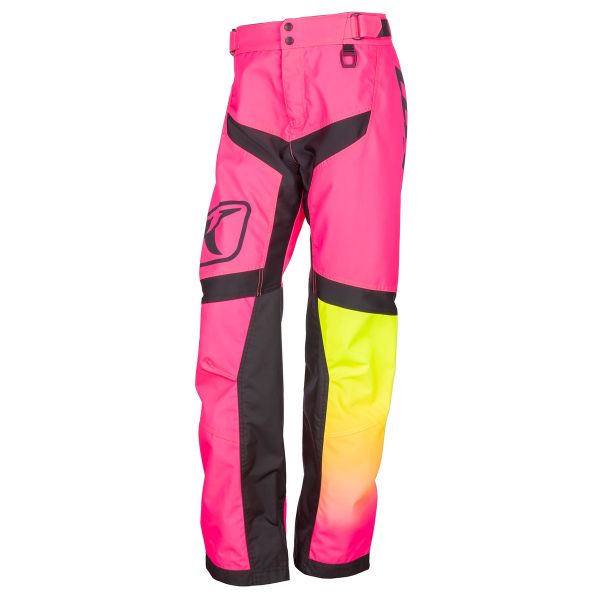 Kids Bibs Klim Snow Non-Insulated Revolt Pant Youth  Knockout Pink/Hi-Vis 24