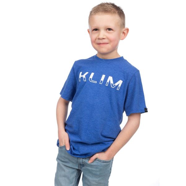Tricouri/Camasi Casual Klim Tricou Copii Petrol Tri-blend Royal Frost/White 25