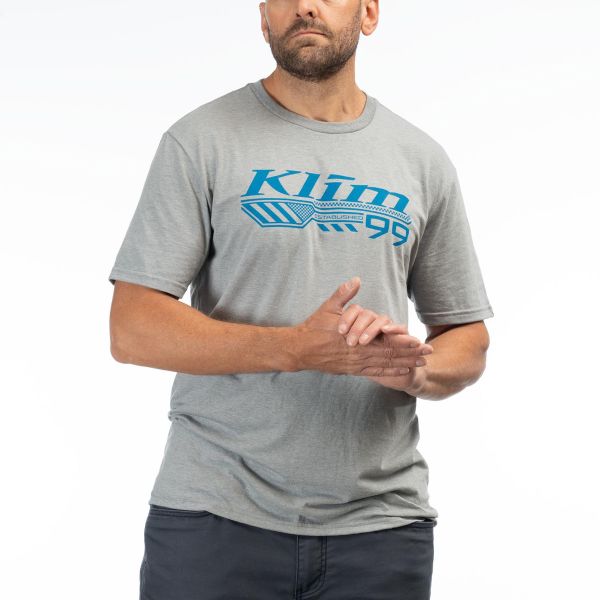  Klim Tricou Foundation Tri-blend Heathered Gray/Imperial Blue 24