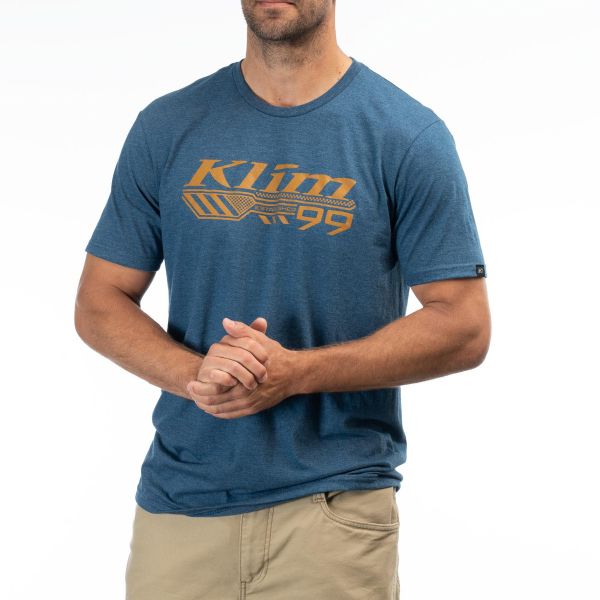 Casual T-shirts/Shirts Klim Foundation Tri-blend Tee Heathered Neptune/Golden Brown 24