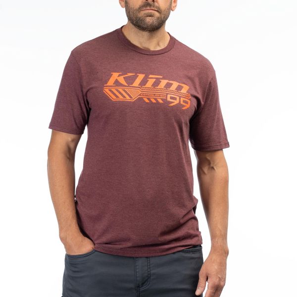 Casual T-shirts/Shirts Klim Foundation Tri-blend Tee Maroon Frost/Red Orange 24