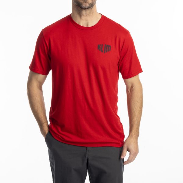 Tricouri/Camasi Casual Klim Tricou Full Throttle Tri-blend Classic Red /Asphalt 25