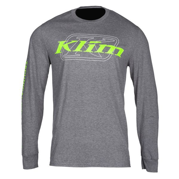 Casual T-shirts/Shirts Klim K Corp LS T Charcoal/Electrik Gecko