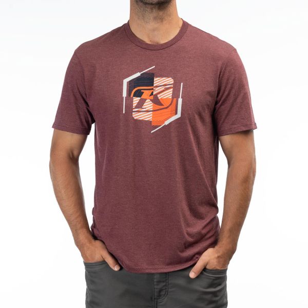 Casual T-shirts/Shirts Klim K Shield Crest Tri-blend Tee Maroon Frost/Red Orange 24