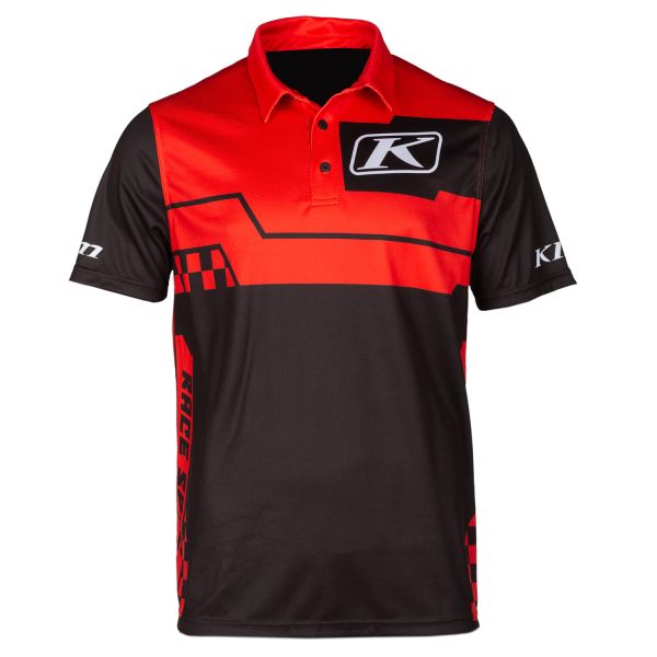 Casual T-shirts/Shirts Klim Launch Polo Fiery Red/Black