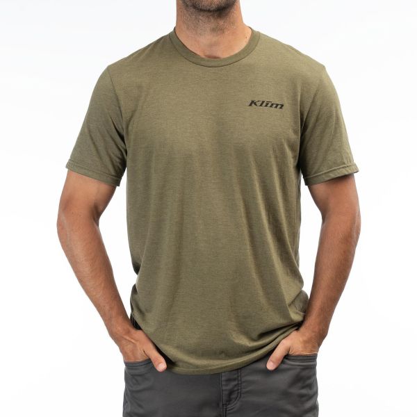 Tricouri/Camasi Casual Klim Tricou Mountain Peak Tri-blend Military Green Frost/Black 24