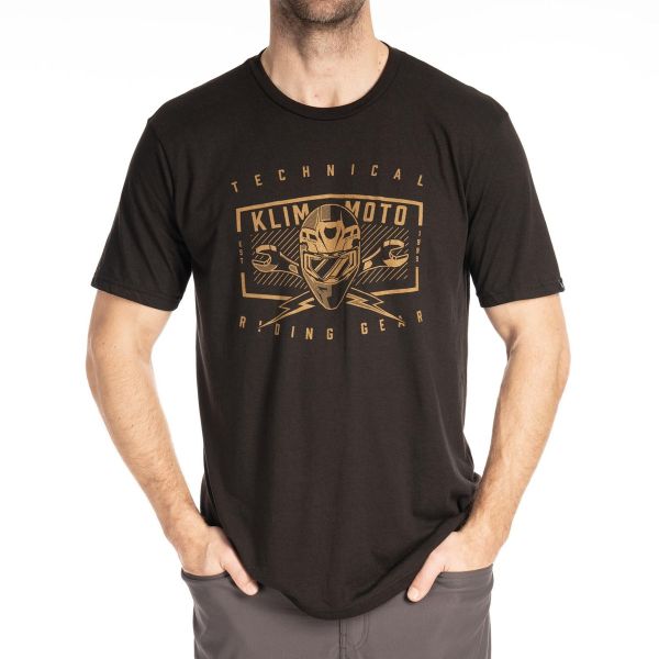 Tricouri/Camasi Casual Klim Tricou Petrol Tri-blend Black/Golden Brown 25