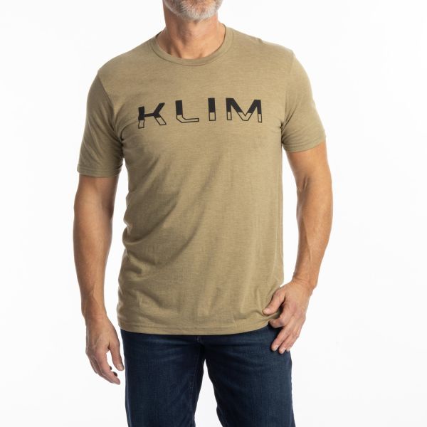 Tricouri/Camasi Casual Klim Tricou Petrol Tri-blend Coyote Brown Heather/Black 25
