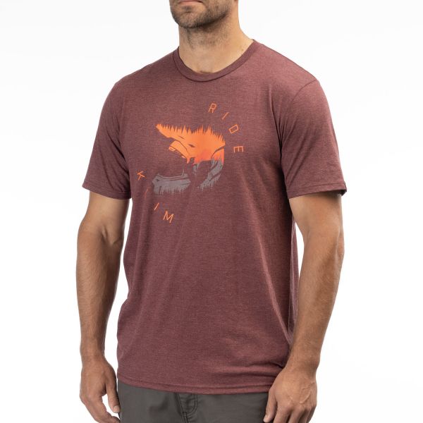 Casual T-shirts/Shirts Klim Ride Tri-blend Tee Maroon Frost/Red Orange 24