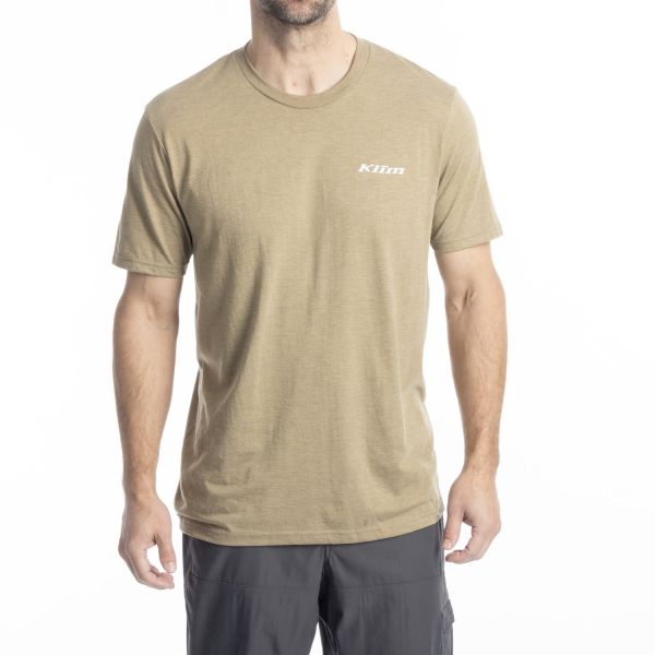 Tricouri/Camasi Casual Klim Tricou Saddle Mountain Tri-blend Coyote Brown Heather/White 25