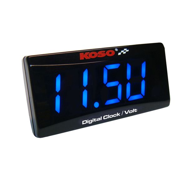 Electrical Accessories for Handlebar Koso North America Clock & Voltmeter Super Slim Ba024B50