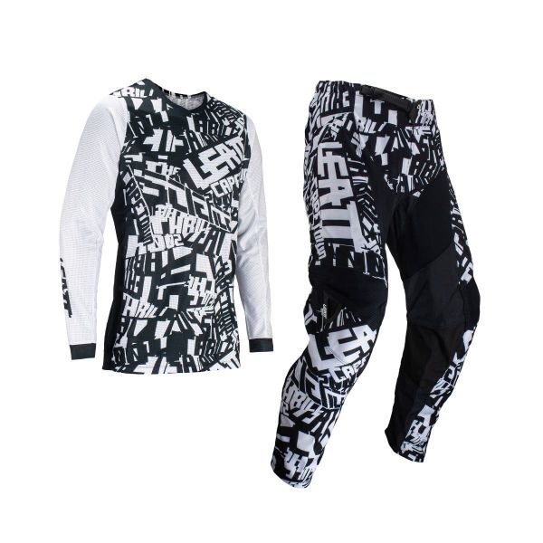  Leatt Combo Tricou + Pantaloni Ride Kit Moto 3.5 White 2024