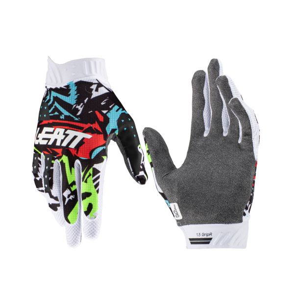 Gloves MX-Enduro Leatt Enduro Moto Gloves 1.5 GripR Zebra