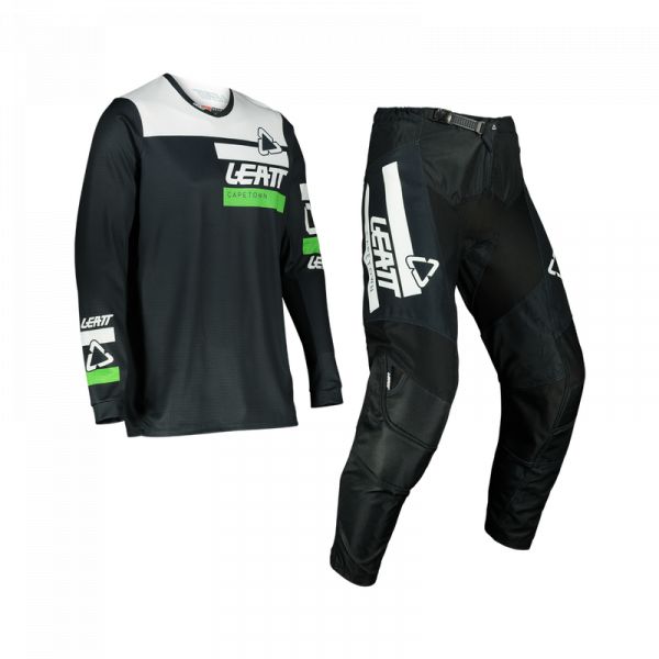 Combos MX-Enduro Leatt Ride Moto 3.5 V22 Black/Green Pants + Jersey Combo