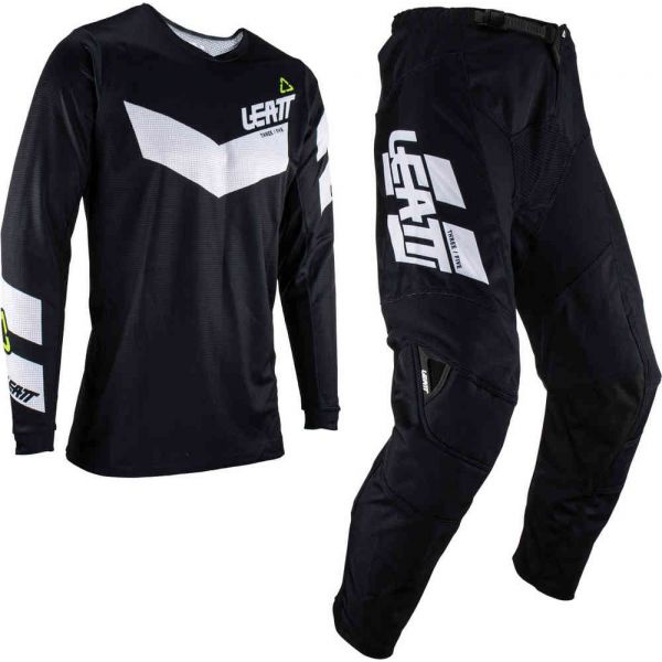  Leatt Combo Jersey + Pants Ride Kit Moto 3.5 Black/White