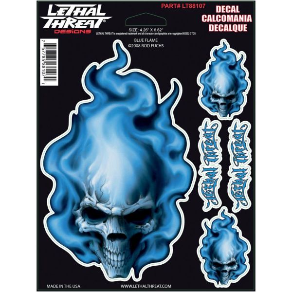 Various Accessories Lethal Threat Decal Blue Flame