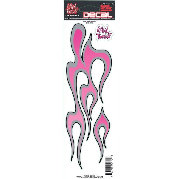 Various Accessories Lethal Threat Decal Pink Flames Right