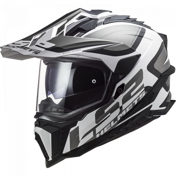  LS2 Atv Helmet MX701 Explorer Alter Matt Black White