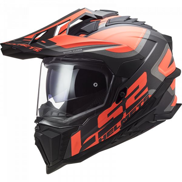  LS2 Atv Helmet MX701 Explorer Alter Matt Black Fl.Orange