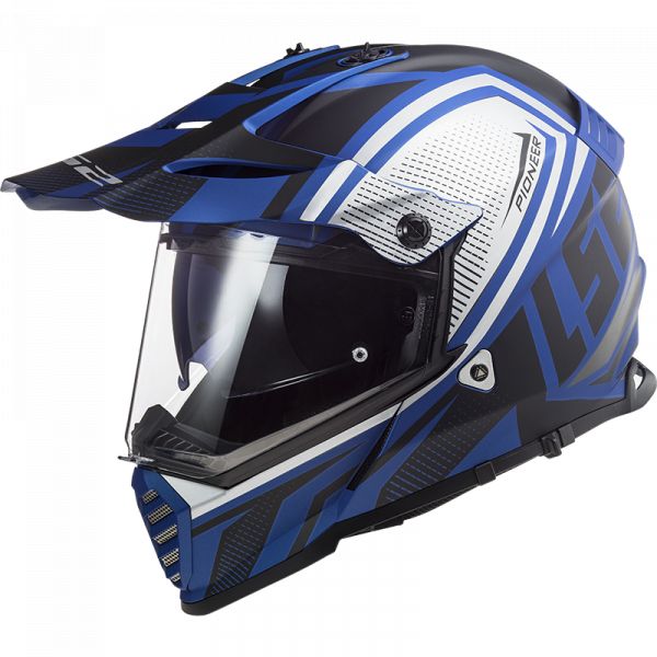  LS2 Atv Helmet MX436 Pioneer Evo Master Matt Black Blue